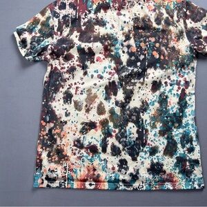 Colorful Splatter Print Men's Short Sleeve Shirt